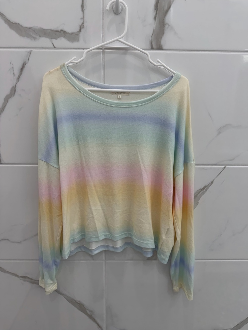 A Supply Soft Pastel Striped Long-Sleeve Top